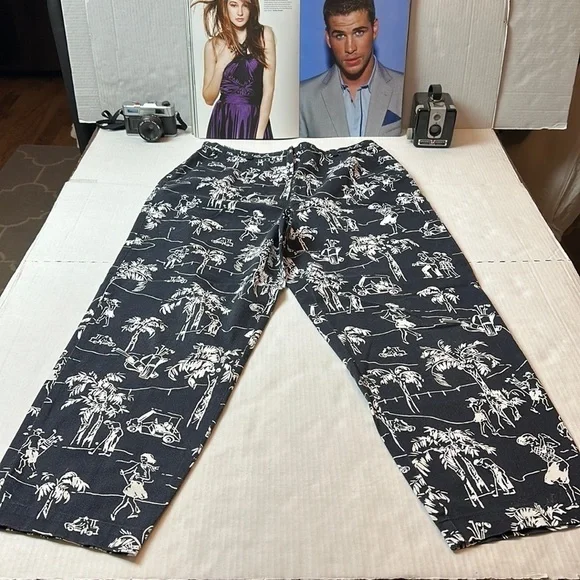 90s Talbots Palm Springs Pants 100% Cotton Resort Golf Coastal Grandmillennial - Picture 2 of 14